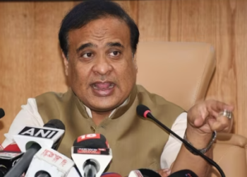 Assam Chief Minister Himanta Biswa Sarma addresses a press conference, at Dispur in Guwahati on Tuesday.(ANI)