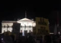 Demonstrators at Times Square and White House raised slogans