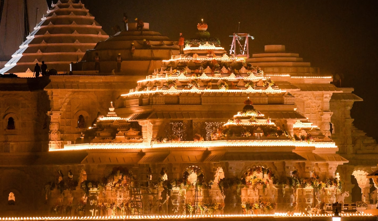 Grandeur Unveiled Pran Prathisha Marks Historic Ram Mandir Inauguration