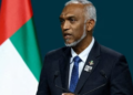 India-Maldives row, Maldives president Mohamed Muizzu delivers a statement.(Reuters)