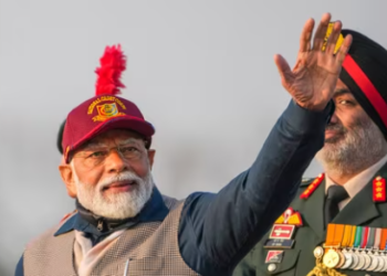 Prime Minister Narendra Modi during the NCC rally at Cariappa Ground in New Delhi on Saturday. (PTI)