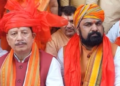 Samrat Choudhary (right) and Vijay Kumar Sinha of the Bharatiya Janata Party,