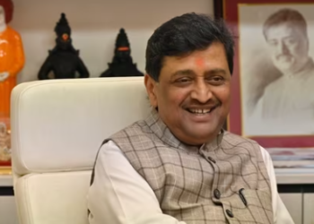 BJP party leader Ashok Chavan at his office at Churchgate, in Mumbai, India.