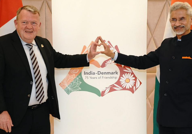 External Affairs Minister S. Jaishnkar with Denmark Foreign Affairs Minister Lars Løkke Rasmussen during a meeting on the sidelines of the Raisina Dialogue 2024, in New Delhi, Thursday, Feb. 22, 2024.