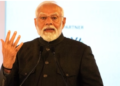 PM Modi addressing a global business summit on Friday. (PTI)