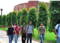 Students inside the campus of Indian Institute of Management, Lucknow in Lucknow, Uttar Pradesh. (HT PHOTO)