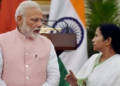 A file photo of Prime Minister Narendra Modi with West Bengal chief minister Mamata Banerjee.