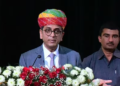 Chief Justice of India (CJI) Justice Dhanajaya Y Chandrachud addresses the 'Our Constitution Our Constitution' program organised at Maharaja Ganga Singh University, in Bikaner on Saturday. (ANI)