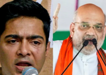 Trinamool Congress leader Abhishek Banerjee (left) and Union home minister Amit Shah.