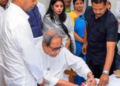 Odisha chief minister and Biju Janata Dal (BJD) president Naveen Patnaik files his nomination from Hinjili constituency in Ganjam district on Tuesday (PTI)