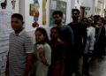 In absolute terms, of the 674 million people who could have cast their ballot in the first four phases, a total of 451 million have exercised their franchise so far, ECI said. (Bachchan Kumar/HT Photo)