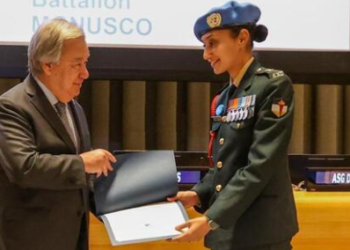 UN Secretary-General Antonio Guterres conferred Major Sen with the prestigious Dag Hammarskjold medal and the ‘2023 United Nations Military Gender Advocate of the Year Award’