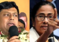 Bengal BJP chief Sukanta Majumdar and Bengal chief minister Mamata Banerjee.(file)