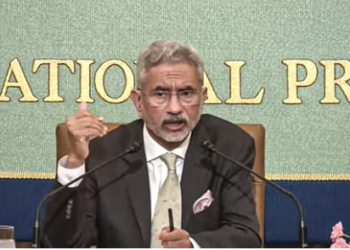 External affairs minister S Jaishankar addresses a press conference in Tokyo in Japan on Monday. (PTI)