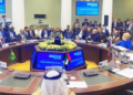 Lok Sabha speaker Om Birla speaks at the plenary session at BRICS