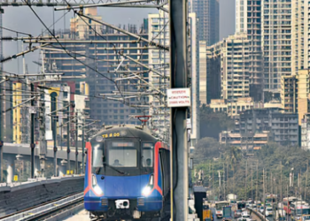 Mumbai's first underground metro - the Aqua Line will cover a 33.5 km route from Aarey Colony to Cuffe Parade (Photo by Vijay Bate,HT Photo) (HT PHOTO)