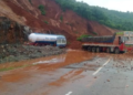 The landslide occurred on the National Highway-66 near Shirur village in Ankola taluk of Uttara Kannada on Tuesday morning. (HT)(HT_PRINT)