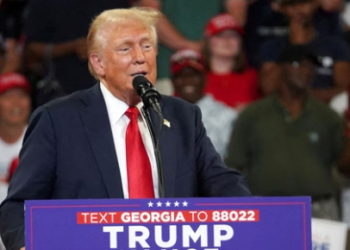 Donald Trump hit out at New York Governor Kathy Hochul over her DNC address.(REUTERS)