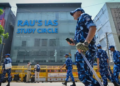 Security officials seen deployed at Rau's IAS Study circle where allegedly 3 UPSC aspirants were drowned to death(Sanchit Khanna,Hindustan Times)