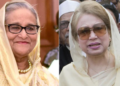 Sheikh Hasina (L) and Khaleda Zia (R).