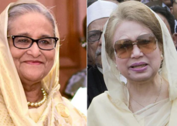 Sheikh Hasina (L) and Khaleda Zia (R).
