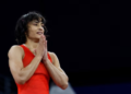 Vinesh Phogat of India reacts after winning the match against Yusneylis Guzman Lopez of Cuba(HT_PRINT)