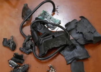 A photo taken on Wednesday, in Beirut's southern suburbs shows the remains of exploded pagers on display at an undisclosed location.(AFP)