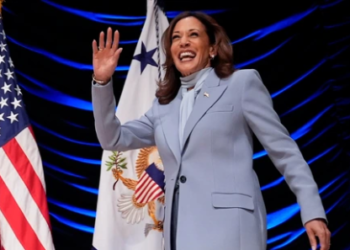 Democratic presidential nominee Vice President Kamala Harris arrives to speak at the Congressional Hispanic Caucus Institute