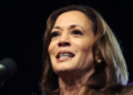 Kamala Harris blasted for ‘staging’ Hurricane Helene briefing photo (Photo by RONDA CHURCHILL / AFP)(AFP)