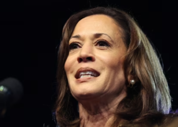 Kamala Harris blasted for ‘staging’ Hurricane Helene briefing photo (Photo by RONDA CHURCHILL / AFP)(AFP)