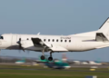 Operated by Loganair, this short flight connects the Orkney islands of Westray and Papa Westray in Scotland.(X/@birrlad)