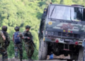 Indian army vehicle attacked in Gulmarg. (PTI Photo)