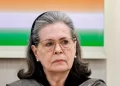 Congress Parliamentary Party chairperson Sonia Gandhi during the Congress Working Committee (CWC) meeting convened to pay tribute to former Prime Minister Dr Manmohan Singh, in New Delhi on Friday. (ANI Photo)