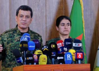 Mazloum Abdi, head of U.S.-backed Syrian Kurdish forces, attends a press conference in Hasaka, Syria on December 6, 2024.(REUTERS)