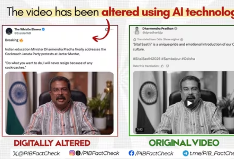Government Debunks AI-Edited Dharmendra Pradhan Video, Says Pakistani Propaganda Accounts Spread Fake Clip