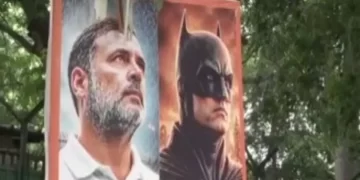 Rahul Gandhi Posters Call Him ‘Real Life Batman’ Outside Congress HQ