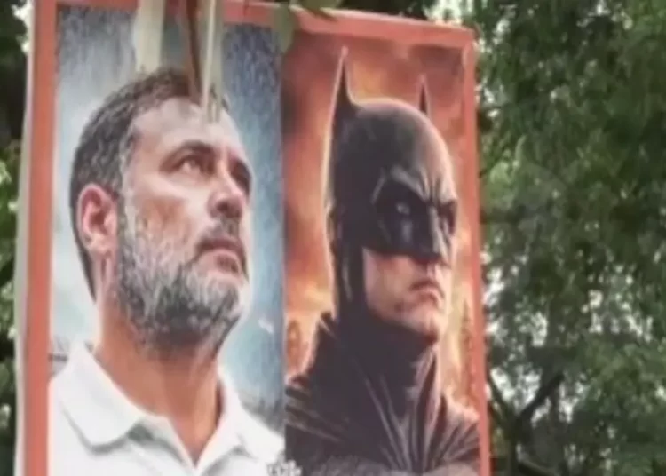 Rahul Gandhi Posters Call Him ‘Real Life Batman’ Outside Congress HQ